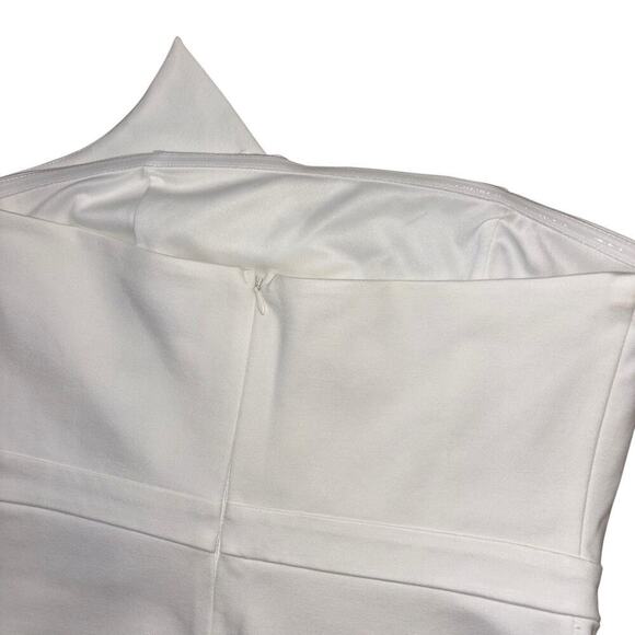 Lulus White Bodycon Strapless Dress Women’s Sz L Bridal Bride Bachelorette Party - Picture 4 of 14